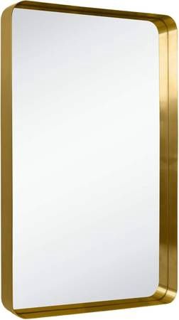 TEHOME 20x30 Brushed Gold Metal Framed Bathroom Mirror