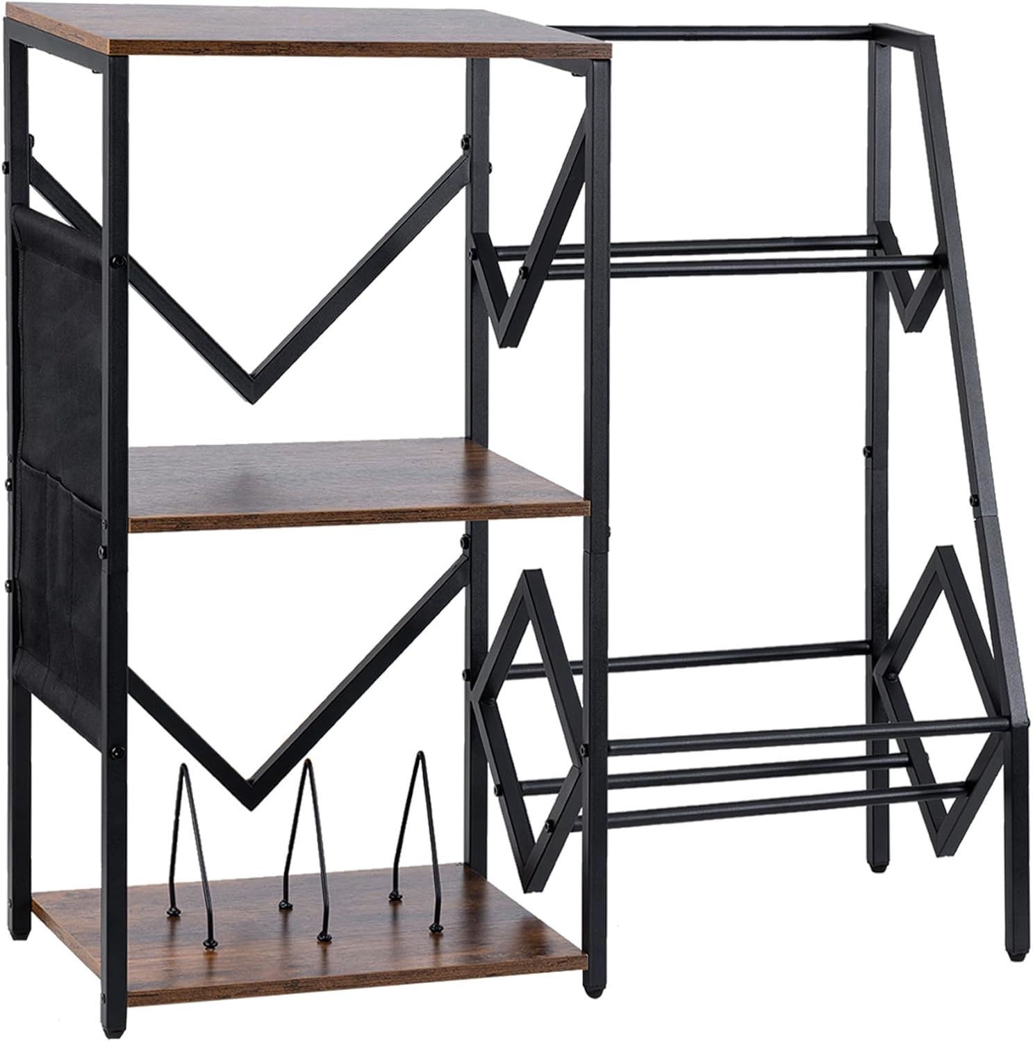 3 Tier Tall End Table, Record Player Stand with Storage Up to 200