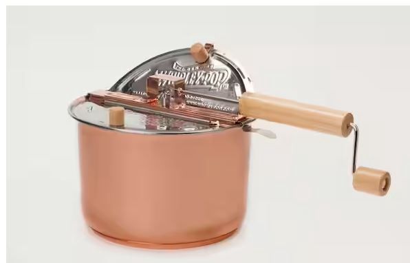 Whirley-Pop 6 qt. Copper Plated Stainless Steel Stovetop Popcorn Popper