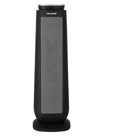 Pelonis 1500-Watt 23 in. Digital Tower Indoor Ceramic Heater Quiet Operation w/ Safety Overheat Protection and Fan Mode in Black