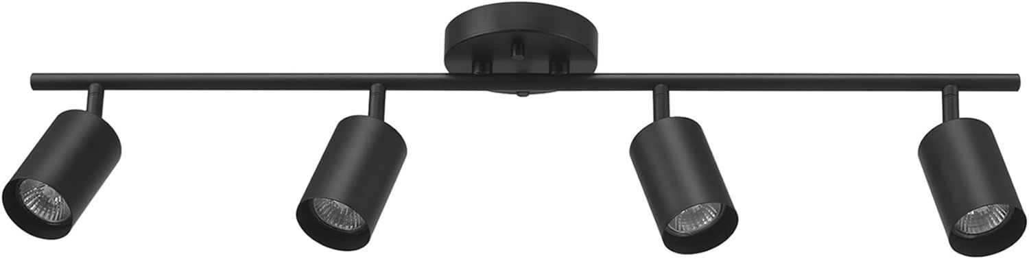 Globe Electric 64000012 30&quot; 4-Light Track Lighting, Matte Black, Ceiling Light, Vintage, Kitchen Lights, Bulb Not Included