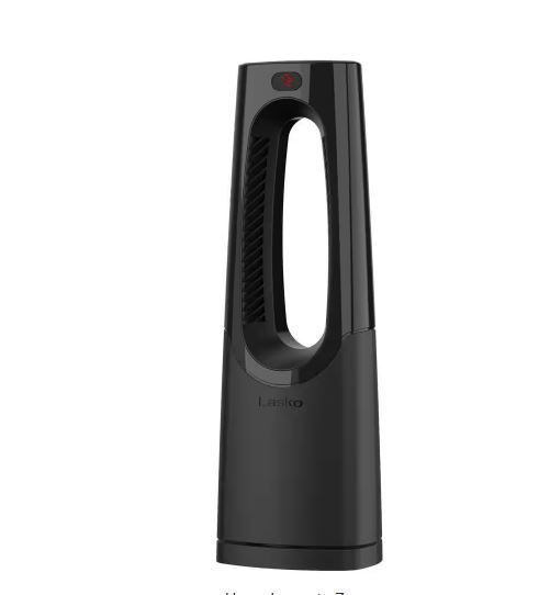 Lasko Bladeless 1500W 28 in. Black Electric Oscillating Tower Ceramic Space Heater with Remote Control and Digital Display