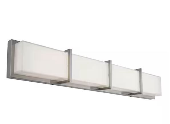 Artika Subway 35 in. 4-Light Stainless Steel Modern Integrated LED Vanity Light Bar for Bathroom