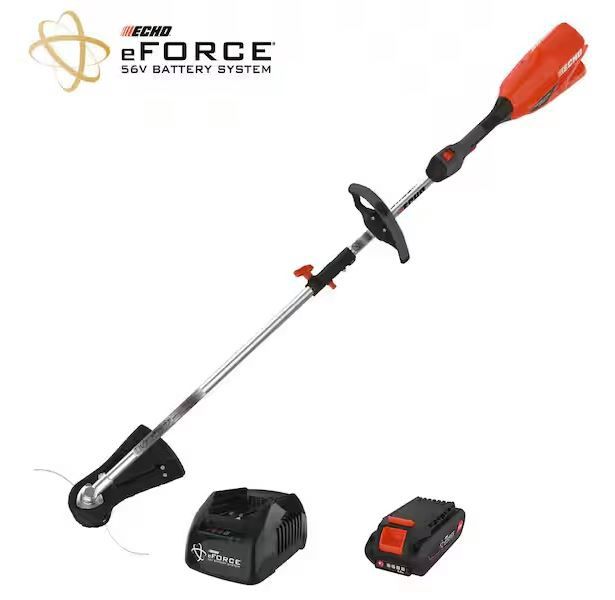 ECHO eFORCE 56V Brushless Cordless Battery 16 in. Attachment Capable String Trimmer and 2.5Ah Battery and Charger