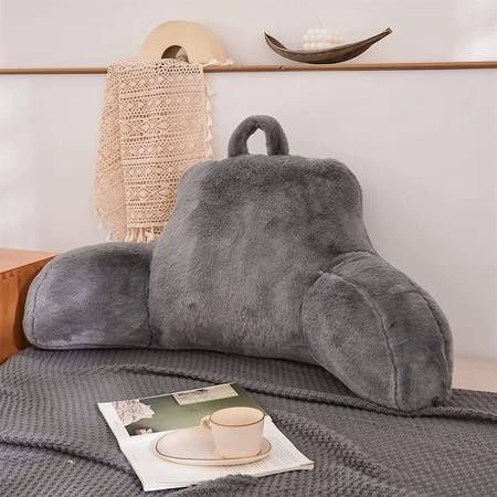 NTBED Reading Pillow Faux Fur Bed Wedge Large