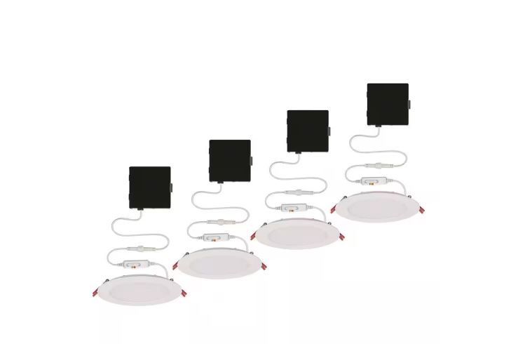 Commercial Electric Ultra Slim Integrated LED 6 in Round Adj 4 pack