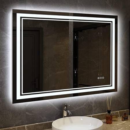 AWANDEE 40x32 LED Bathroom Mirror with Lights, Backlit