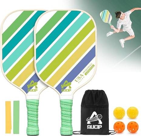 USAPA Approved Pickleball Paddle Set, Lightweight Fiberglass