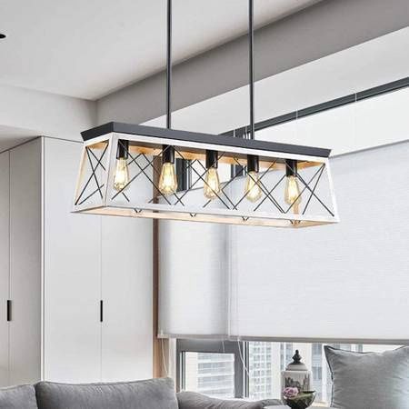 Farmhouse Linear Chandelier,Industrial Kitchen Island Pendant Lighting