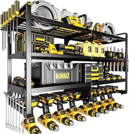 Large Power Tool Organizer Wall Mount,4 Layers Heavy Duty