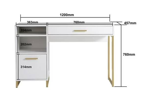 Mainstays Wood &amp; Metal Writing Desk with 1 Drawer and 1 Door