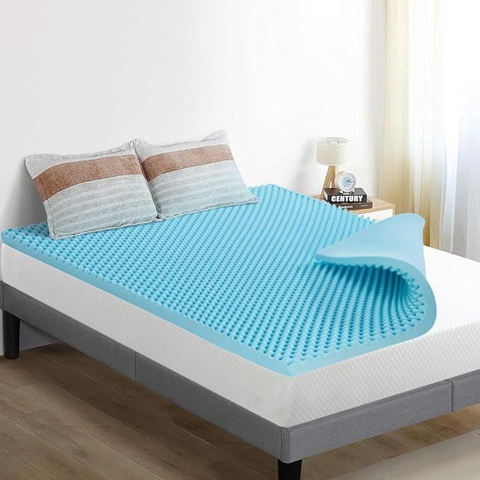 3 Inch QUEEN Egg Crate Memory Foam Mattress Topper with Gel Infusion