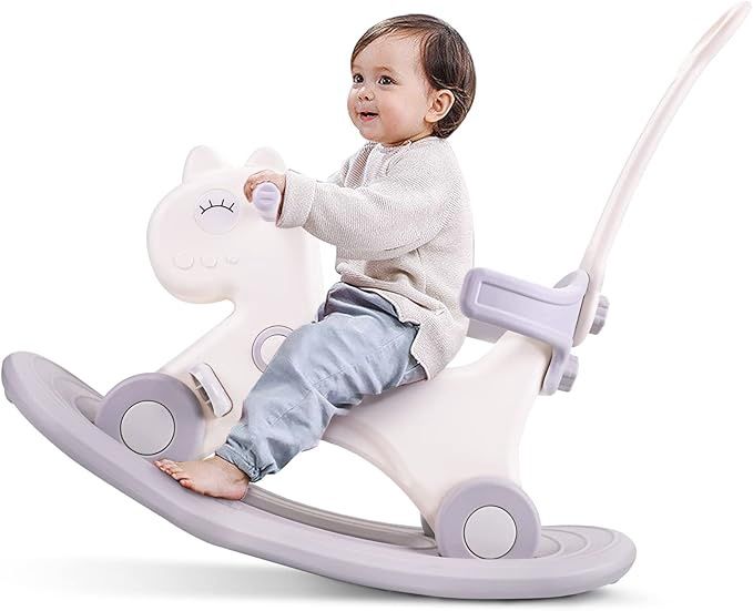 4 in 1 Rocking Horse for Toddlers 1-3 Years Old, Baby Rocking Toy