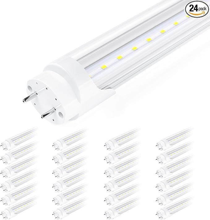 SHINESTAR 24-Pack T8 LED Bulbs 4-Foot, 18W 2200LM 5000K Daylight
