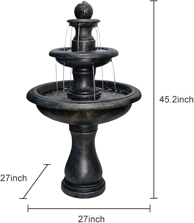 45.2inches High Outdoor Water Fountain, with Pump