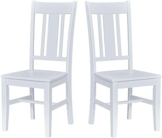 Ravenna Home Classic-Style Solid Pine Dining Chair, 40&quot; WHITE