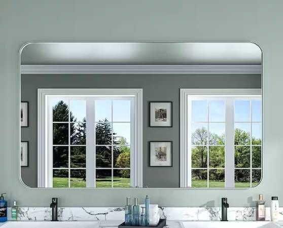 60 in. W x 36 in. H Rectangular Aluminum Framed Wall Bathroom Mirror