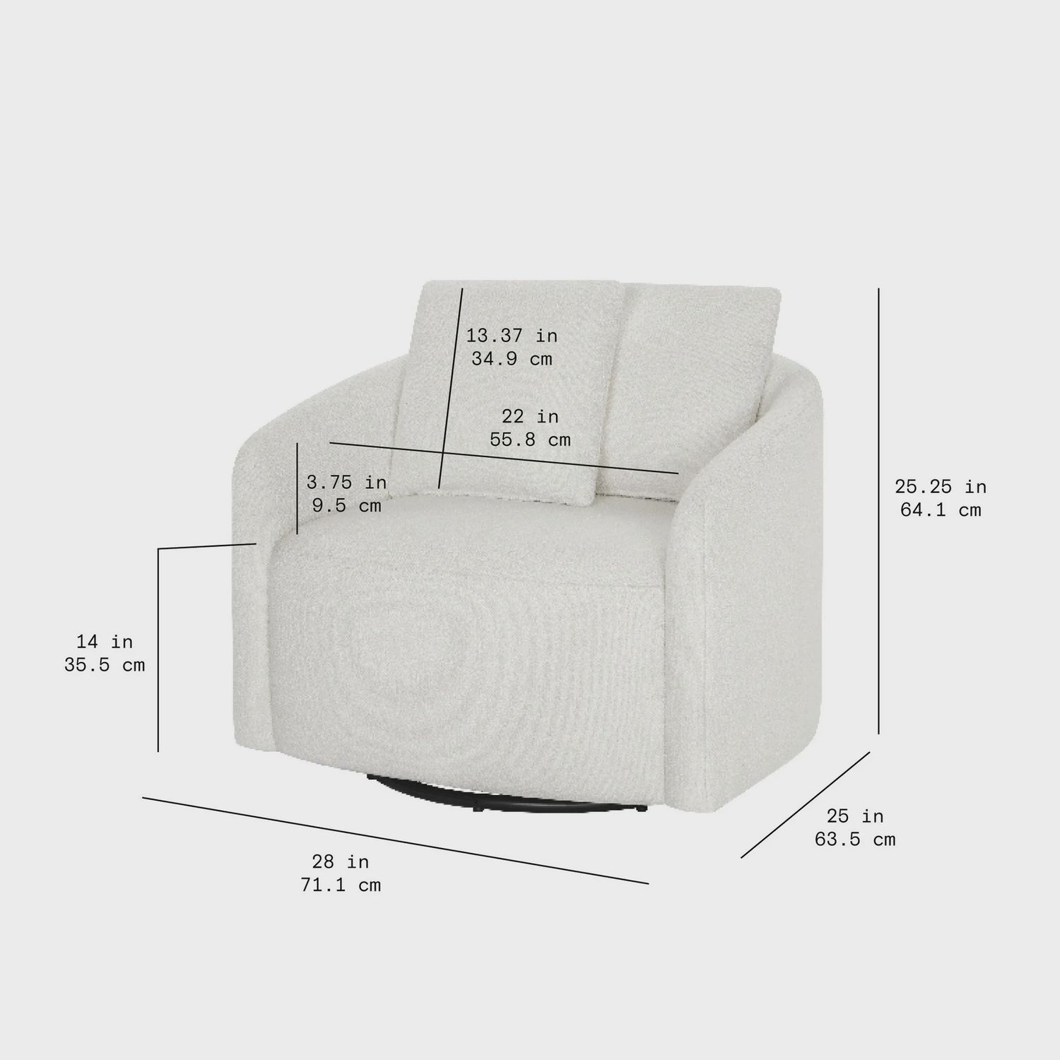 Beautiful Drew Kids Accent Chair by Drew Barrymore, Cream Bouclé Fabric