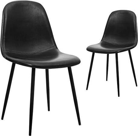 2 Pack CangLong Faux Leather Dining Back Modern Side Chair