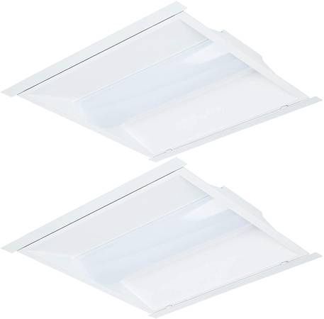 2 Pack 2x2 Center Basket Troffer LED light 3500K