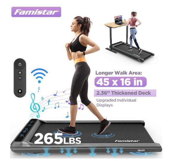 Famistar 2-in-1 Portable Electric Exercise Treadmill
