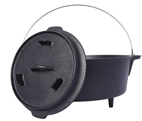 Pre-Seasoned Cast Iron Dutch Oven with Skillet Lid 4.5qt