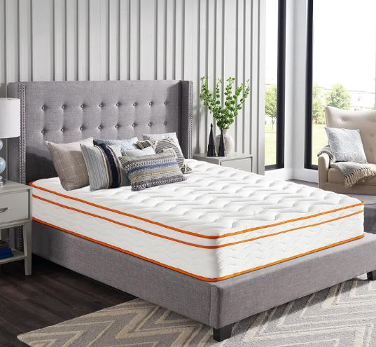 KBQ Twin Mattress, 12 Inch Medium Firm Hybrid Mattress