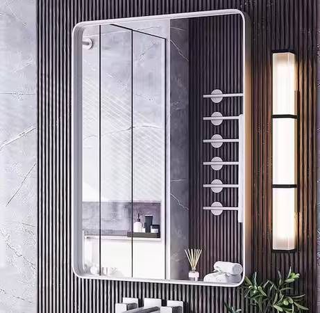 24 in. W x 36 in. H Rectangular Aluminum Framed Wall Bathroom Mirror