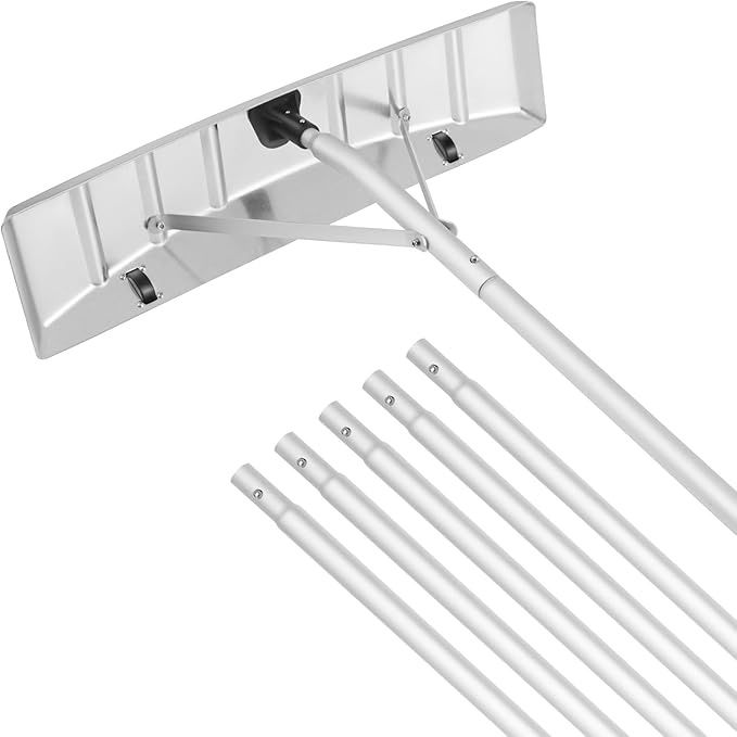VEVOR Snow Roof Rake, 25&quot; Blade Snow Removal Tool, 21ft Reach