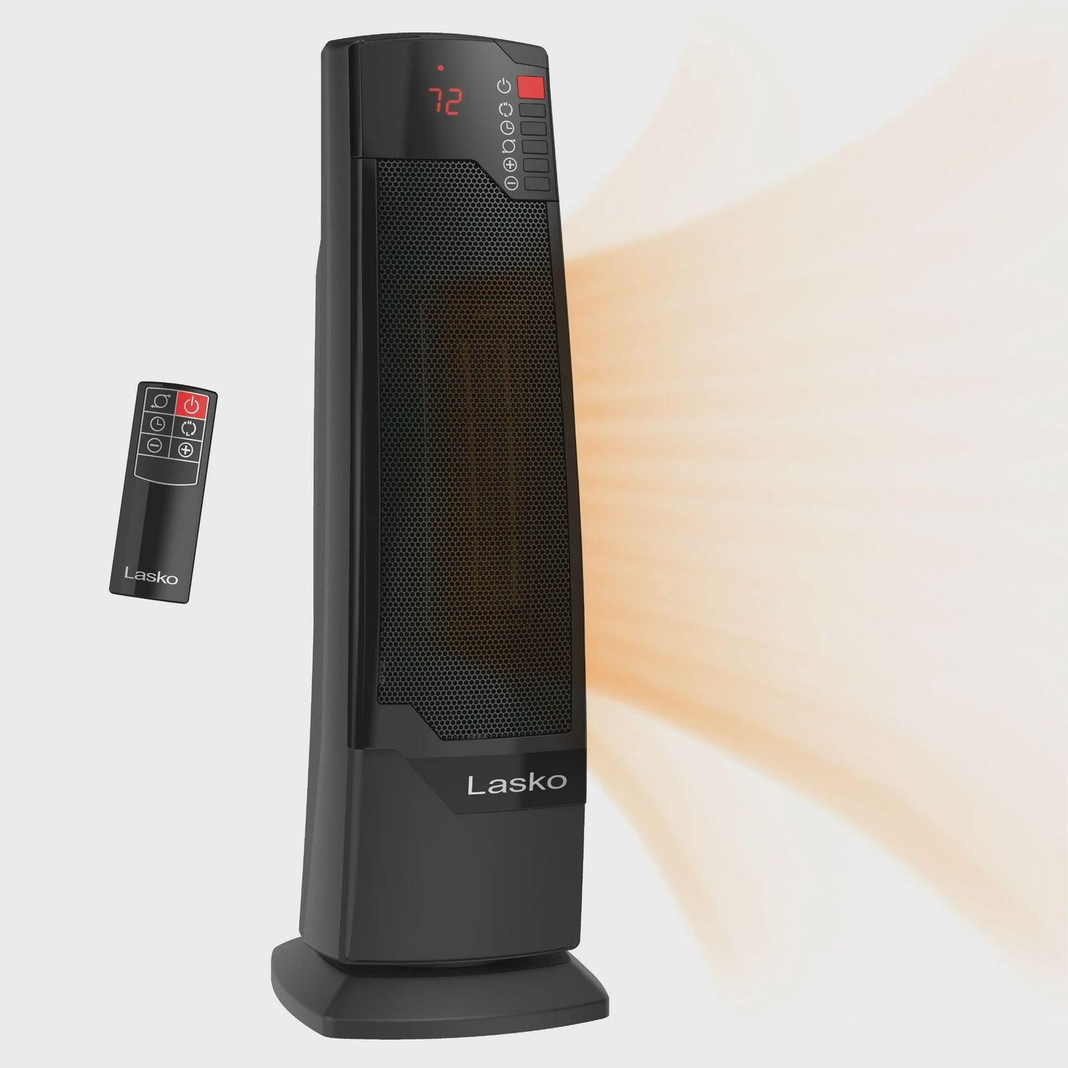 Lasko 22&quot; 1500W Oscillating Ceramic Tower Space Heater with Remote, Black