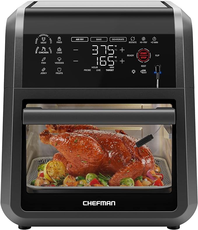 CHEFMAN ExacTemp™ 12 Quart 5-in-1 Air Fryer with Integrated Smart Cooking Thermometer