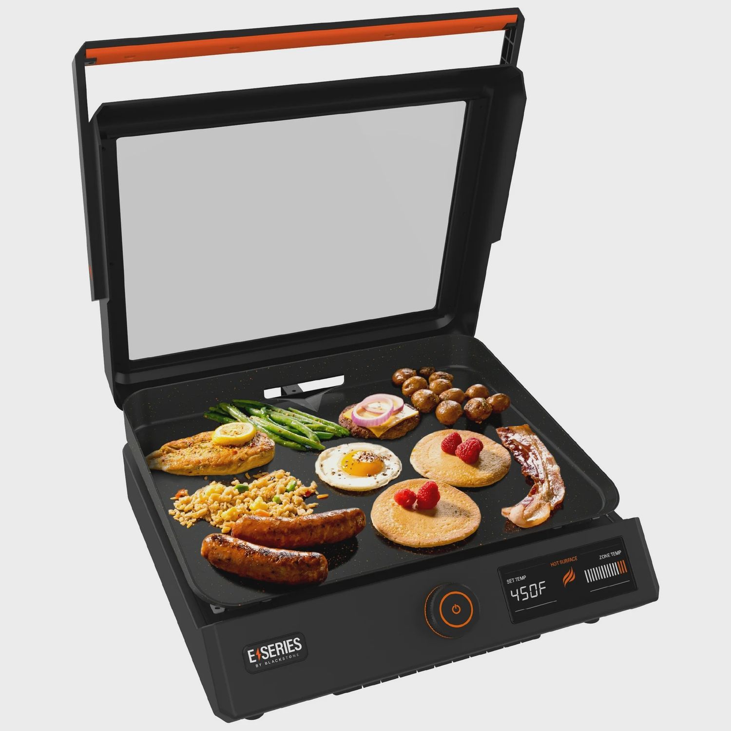 Blackstone E-Series 17&quot; Electric Tabletop Griddle with Hood, Black Small Blemish on Glass Lid