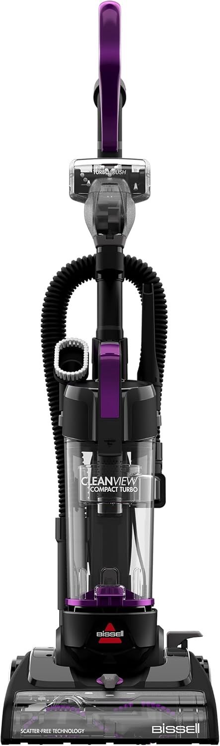 Bissell CleanView Compact Turbo Upright Vacuum with Quick Release Wand, Full Size Power, Compact Size for Apartments &amp; Dorms, 3437F