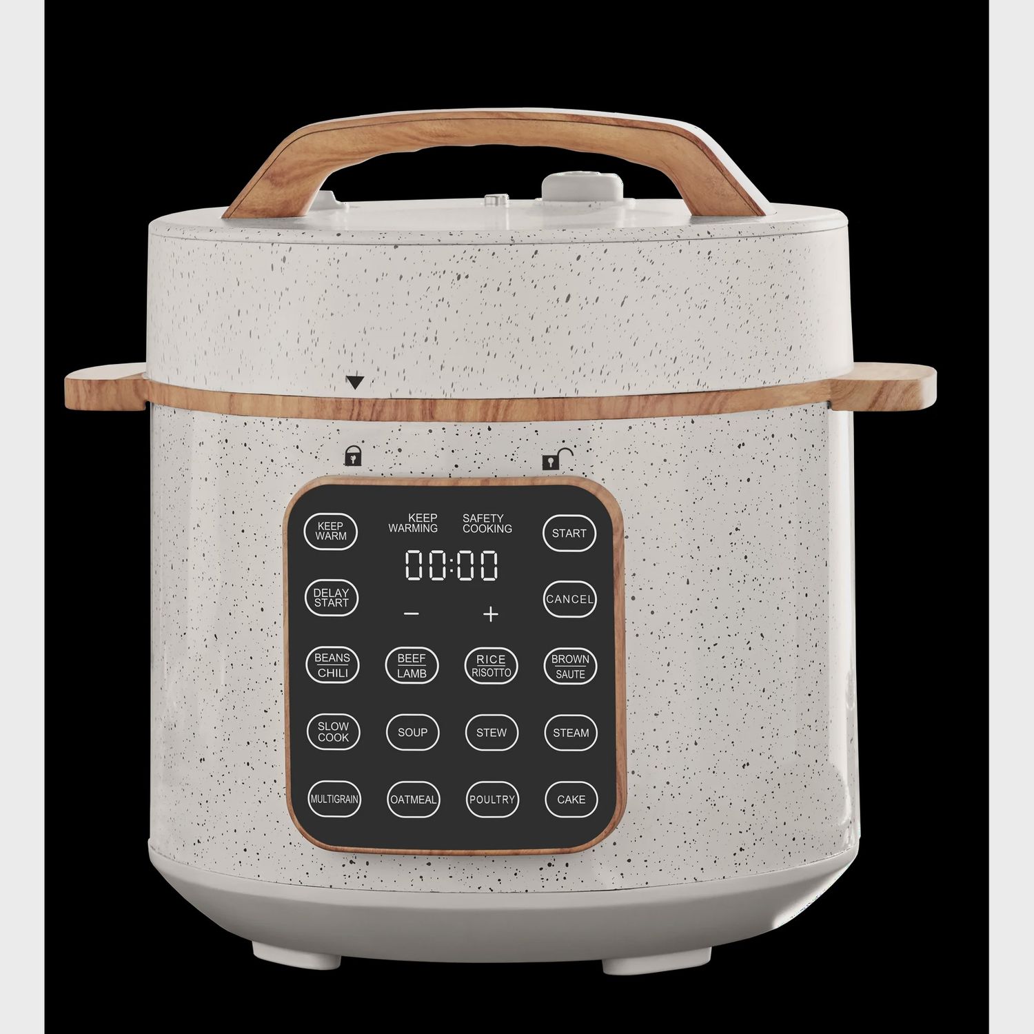 The Pioneer Woman 6 Qt Pressure Cooker with Touch Control Display, Linen Speckle, New