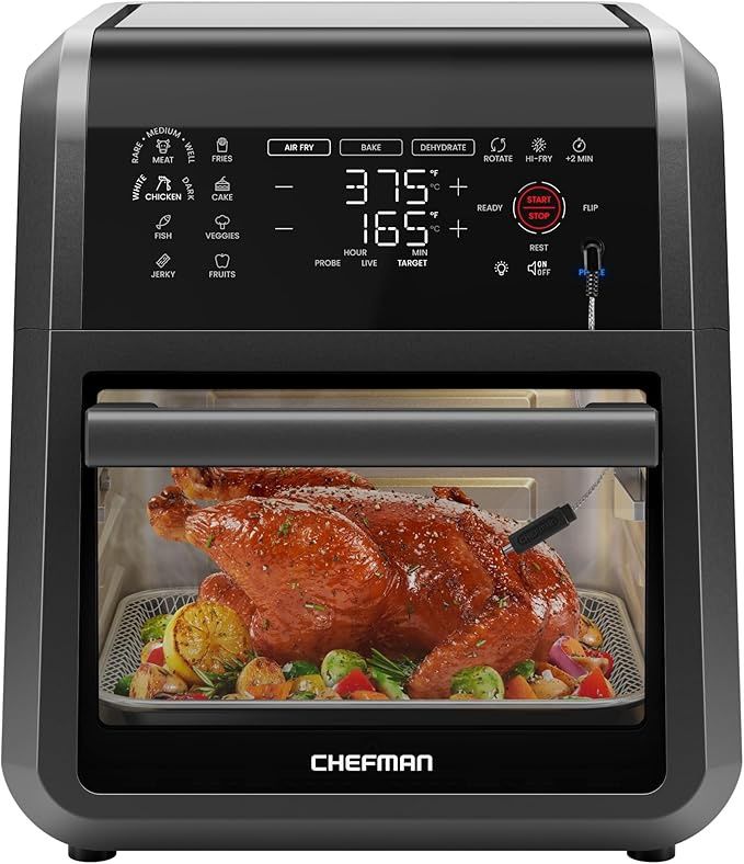 Blemished CHEFMAN ExacTemp™ 12 Quart 5-in-1 Air Fryer with Integrated Smart Cooking Thermometer