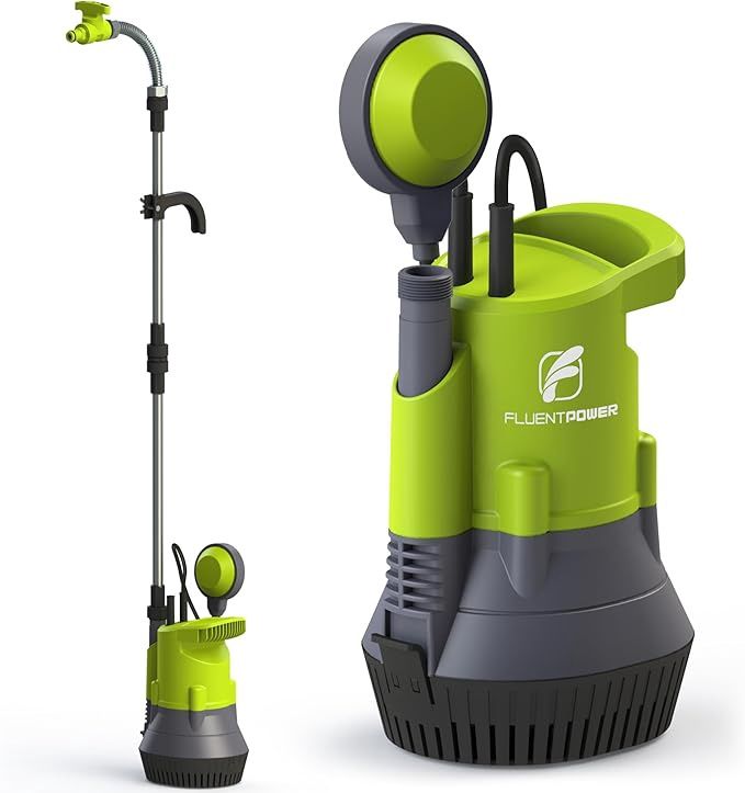 FLUENTPOWER 1/2HP Rain Barrel Pump, 1050GPH Submersible Water Pump