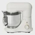 Beautiful 5.3 Qt Stand Mixer, White Icing with Flat Beater, Dough Hook, Balloon Whisk. Bowl does not have handle.