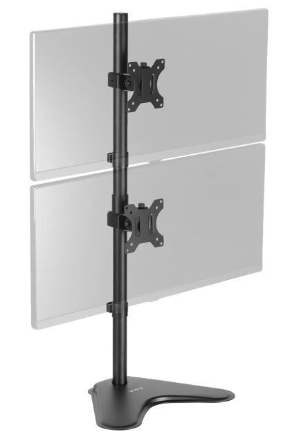VIVO Dual Monitor Desk Stand Free-Standing LCD Mount, Holds in Stacked Vertical Position 2 Ultrawide Screens up to 34 inches