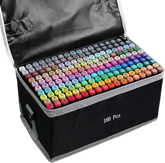 Alcohol Markers, 168 Colors Art Drawing Markers Set for Kids Adults