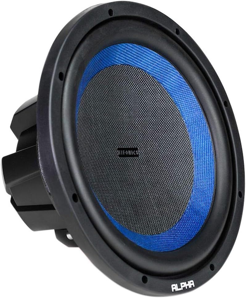 Hifonics Alpha HAW12D4 –12 Inch Subwoofer, Dvc Car Audio, 1200 Watt, Dual 4 Ohm, 2.5 Inch Voice Coils with A Woven Glass Cone, Light Weight Sub