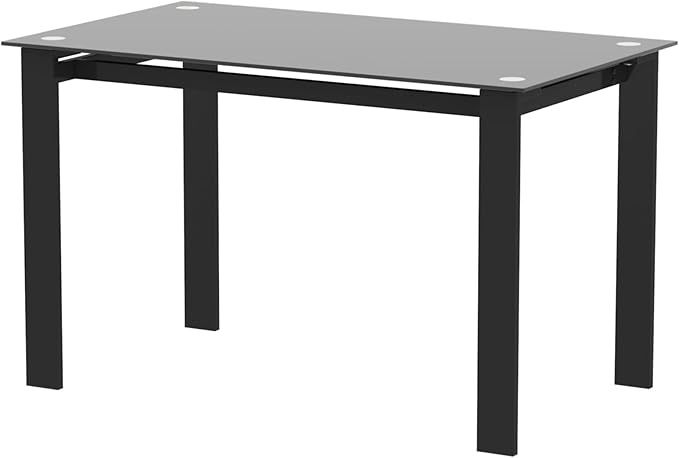 Modern Black Dining Table, Rectangular Kitchen Table