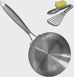 12 Inch Tri-Ply Stainless Steel Frying Pan Whith Extra (3PCS),