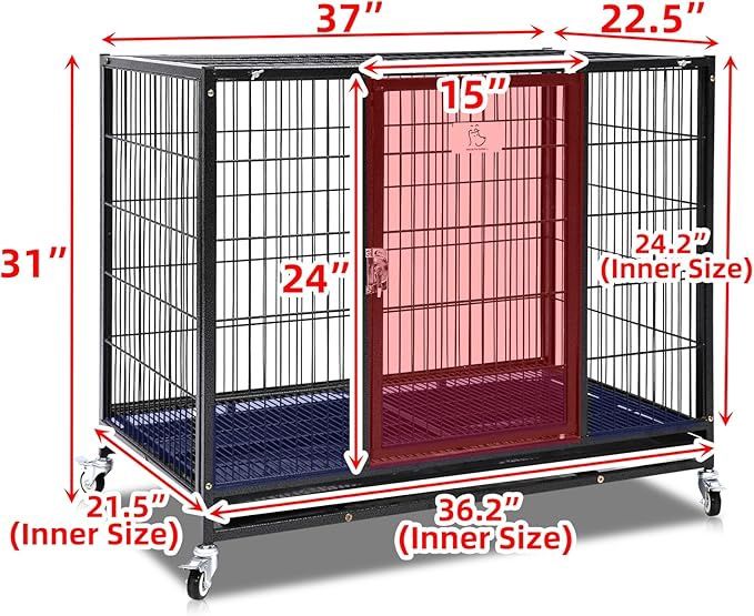 Homey Pet 37 inch Stackable Heavy Duty Dog Crate Cage Medium DOG