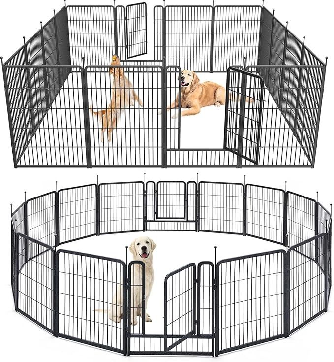 Dog Playpen Indoor Outdoor 24&quot; x 24&quot; 16 Panel with Door