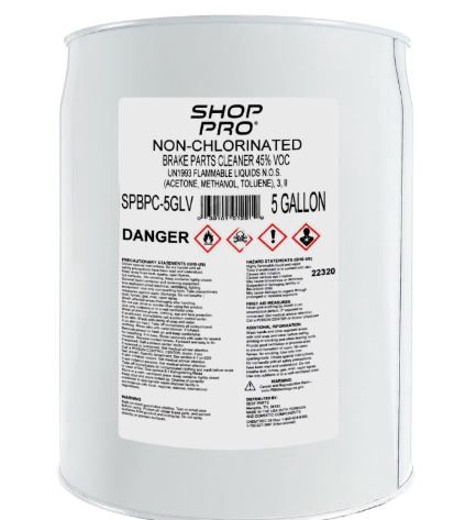 ShopPro Non-Chlorinated 45% VOC Brake Parts Cleaner 5 Gallon
