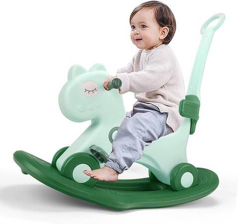 4 in 1 Rocking Horse for Toddlers 1-3 Years Old, Baby Rocking Toy Green