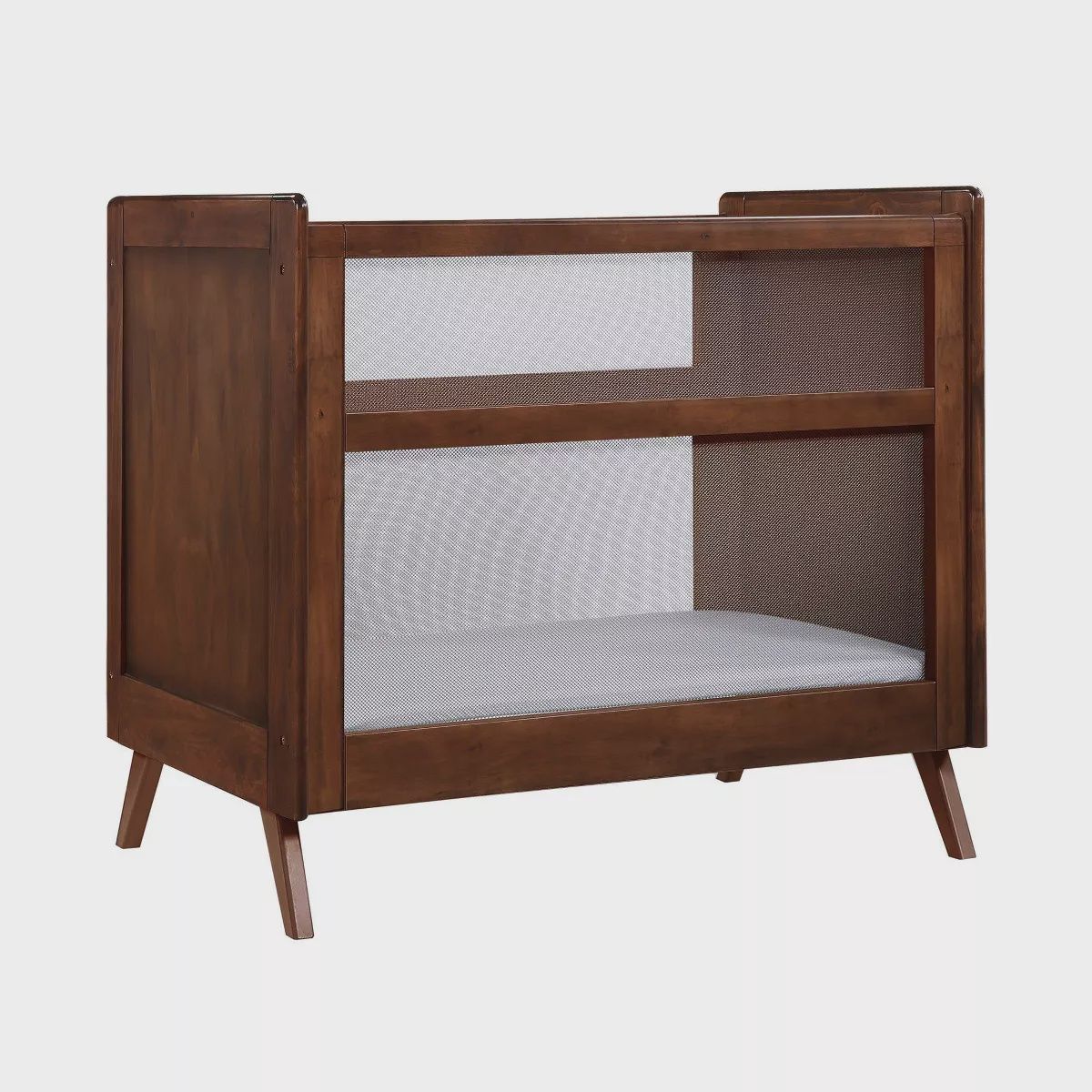 BreathableBabyWalnut Breathable Mesh 2-in-1 Mini Crib, Greenguard Gold Cert