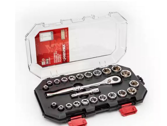 3/8 in. Drive Ratchet SAE/Metric Standard Socket Set (24-Piece)