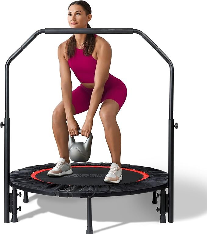 40&quot; Foldable Mini Trampoline for Adults Adjustable Foam Handle
