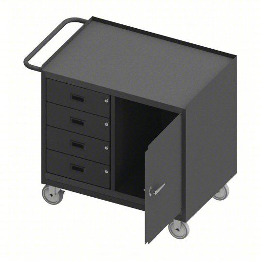 Durham 3121-95 Mobile Bench Cabinet, 4 Drawer, Stee
